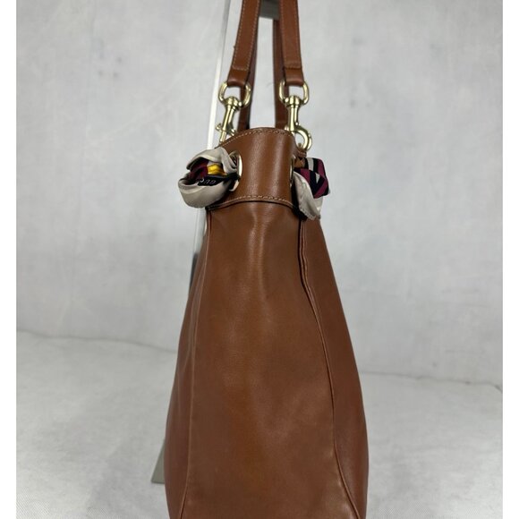 Authentic Gucci Leather Positano Silk Scarf Tote Bag Made in Italy - Picture 6 of 13